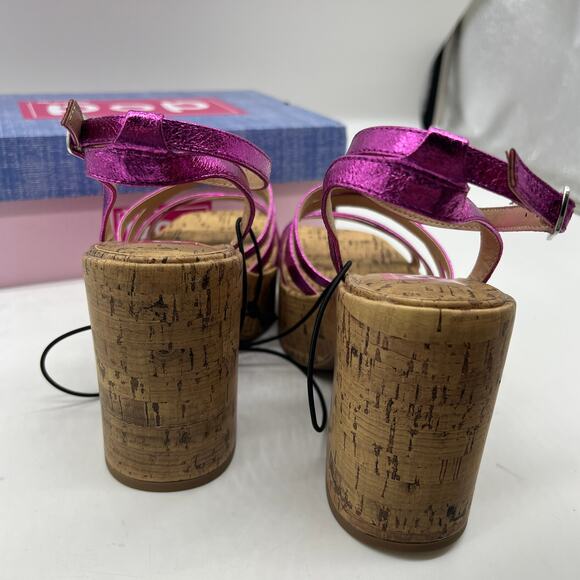 Pop Womens Admission Heeled Sandals Pink Fuschia Size 8M - Picture 15 of 16